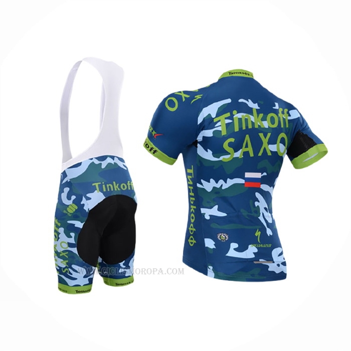 2015 Ropa Ciclismo Tinkoff Saxo Bank Azur Azul Mangas Corta y Culotte Corto
